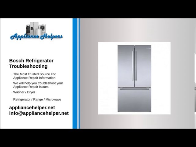 Bosch Refrigerator Troubleshooting