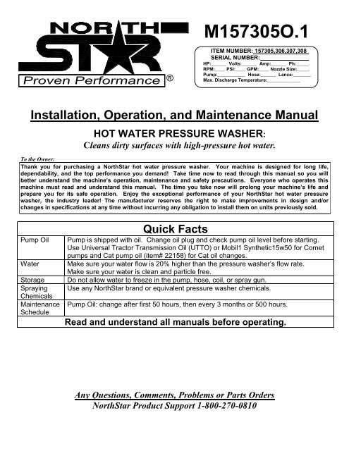 North Star Pressure Washer Troubleshooting